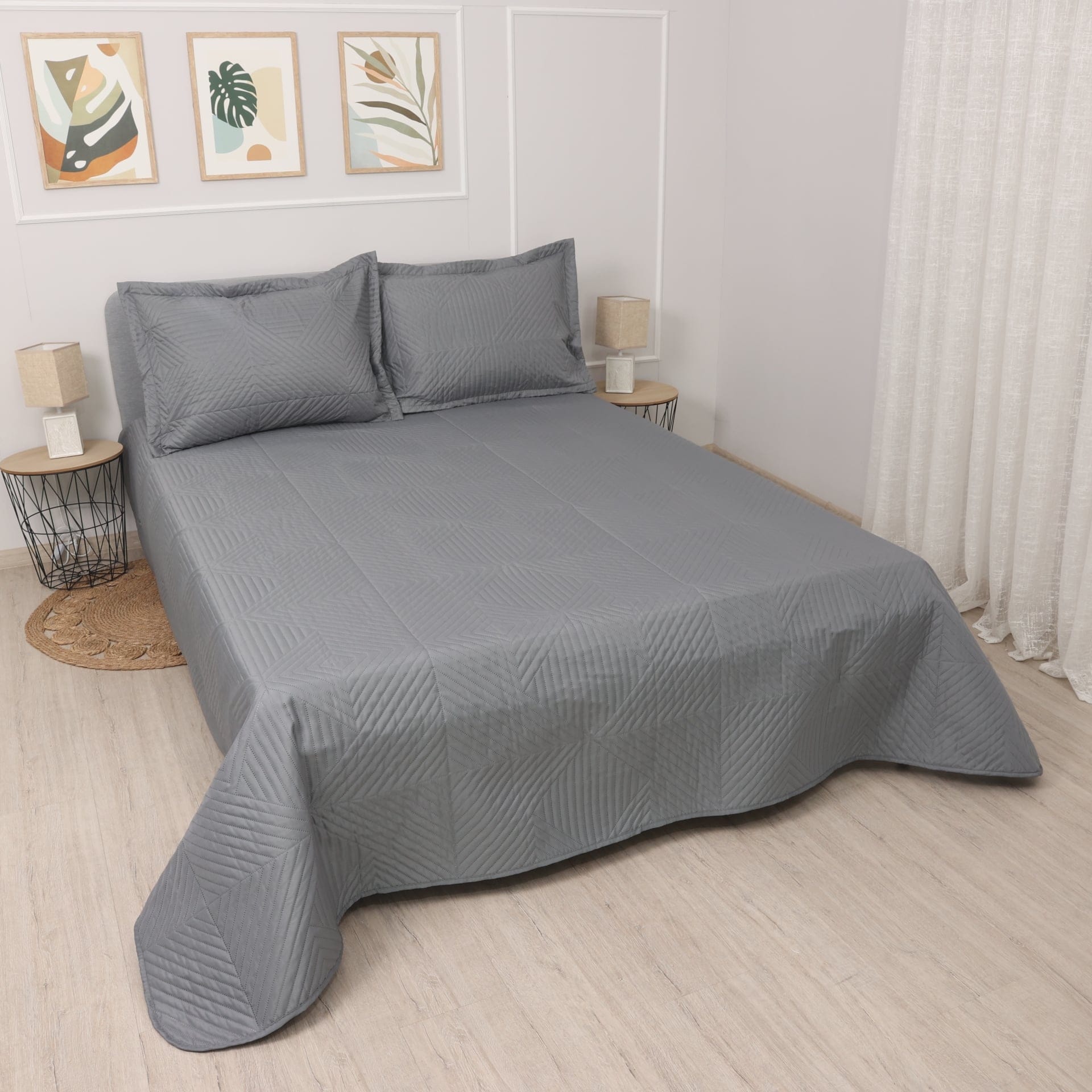 Шалте за единично легло или диван Куин Тъмно Сиво