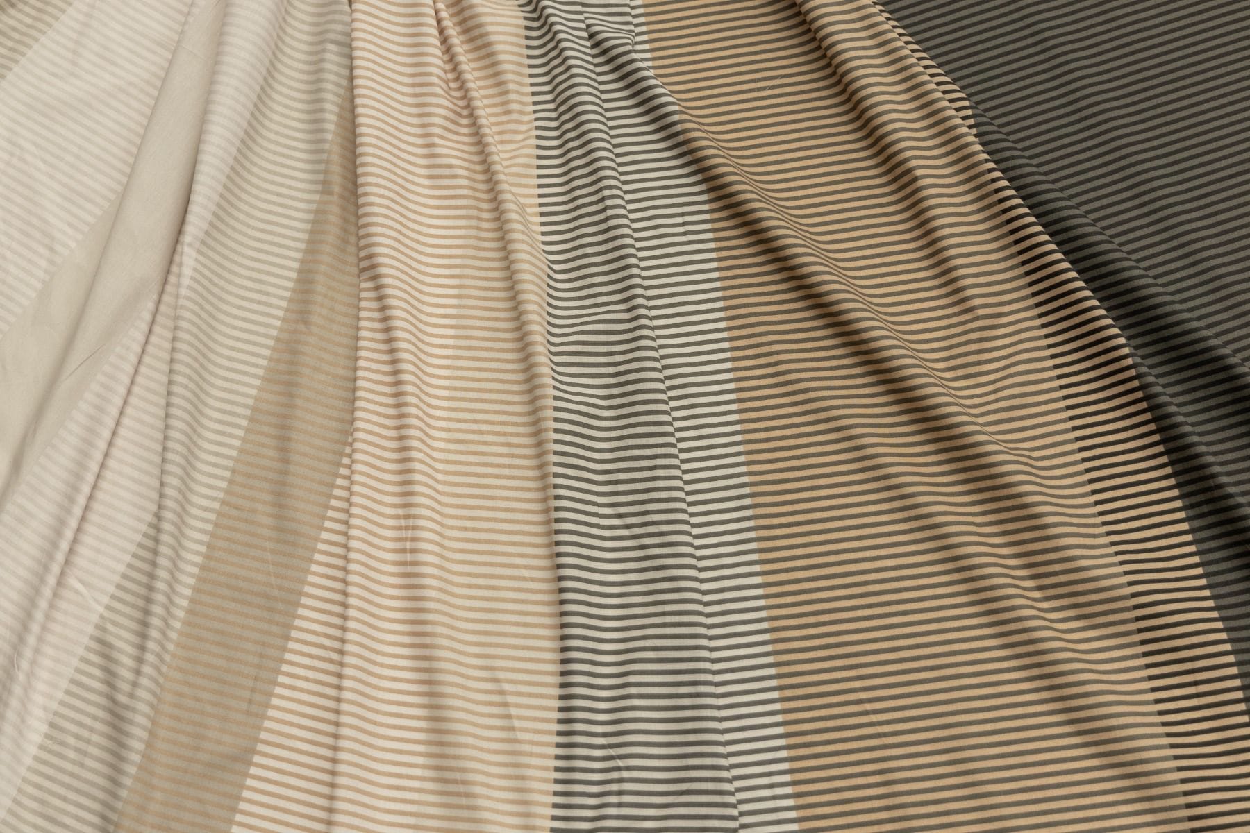 Спално бельо на райе Нептун КАФЯВ, 100% Памук Ранфорс, 3 части