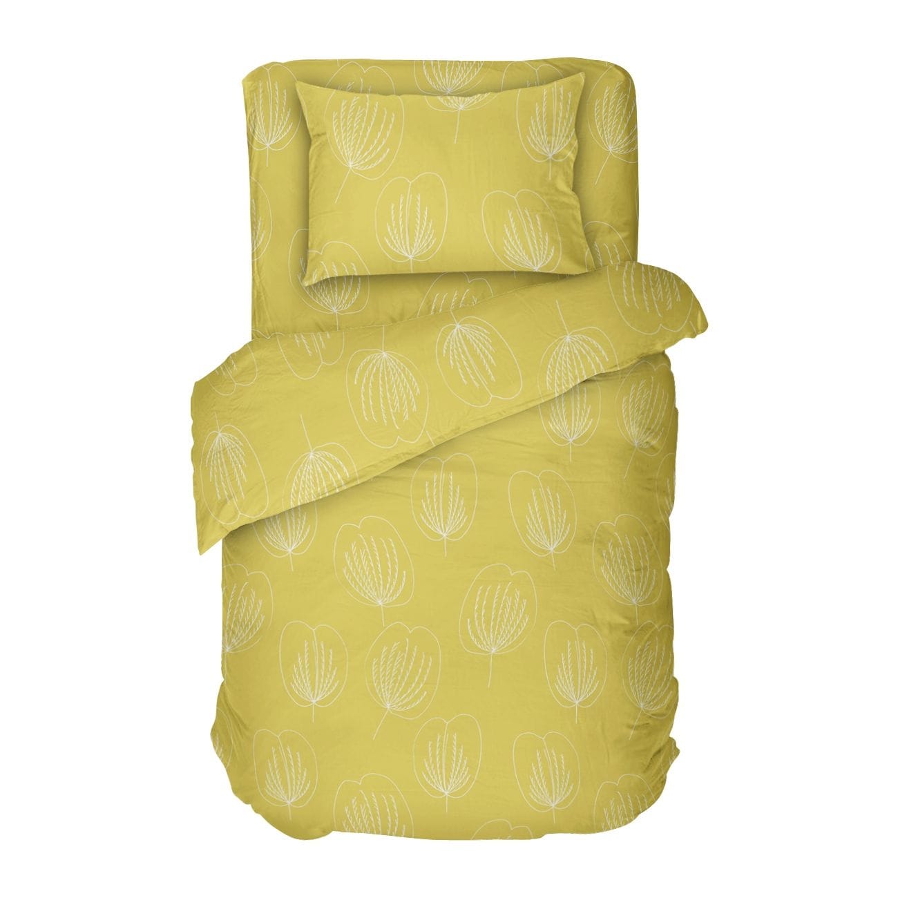 Жълто Спално Бельо ГРЕЙС 2, 100% Памук Ранфорс, 3 части