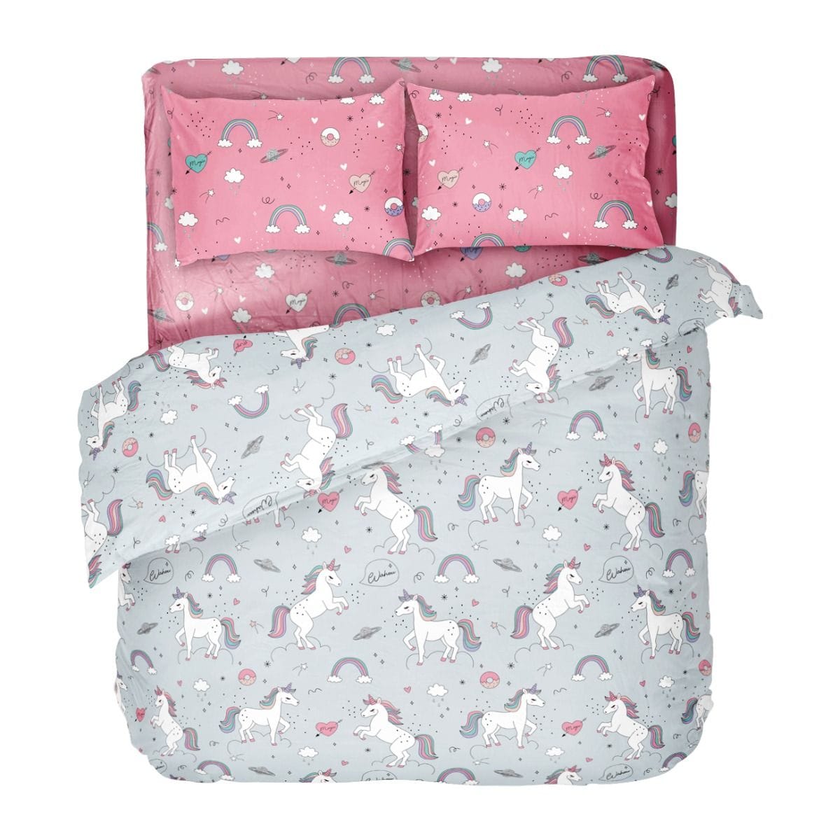 Детско Спално Бельо ЕДНОРОГ, 100% Памук Ранфорс, 4 части