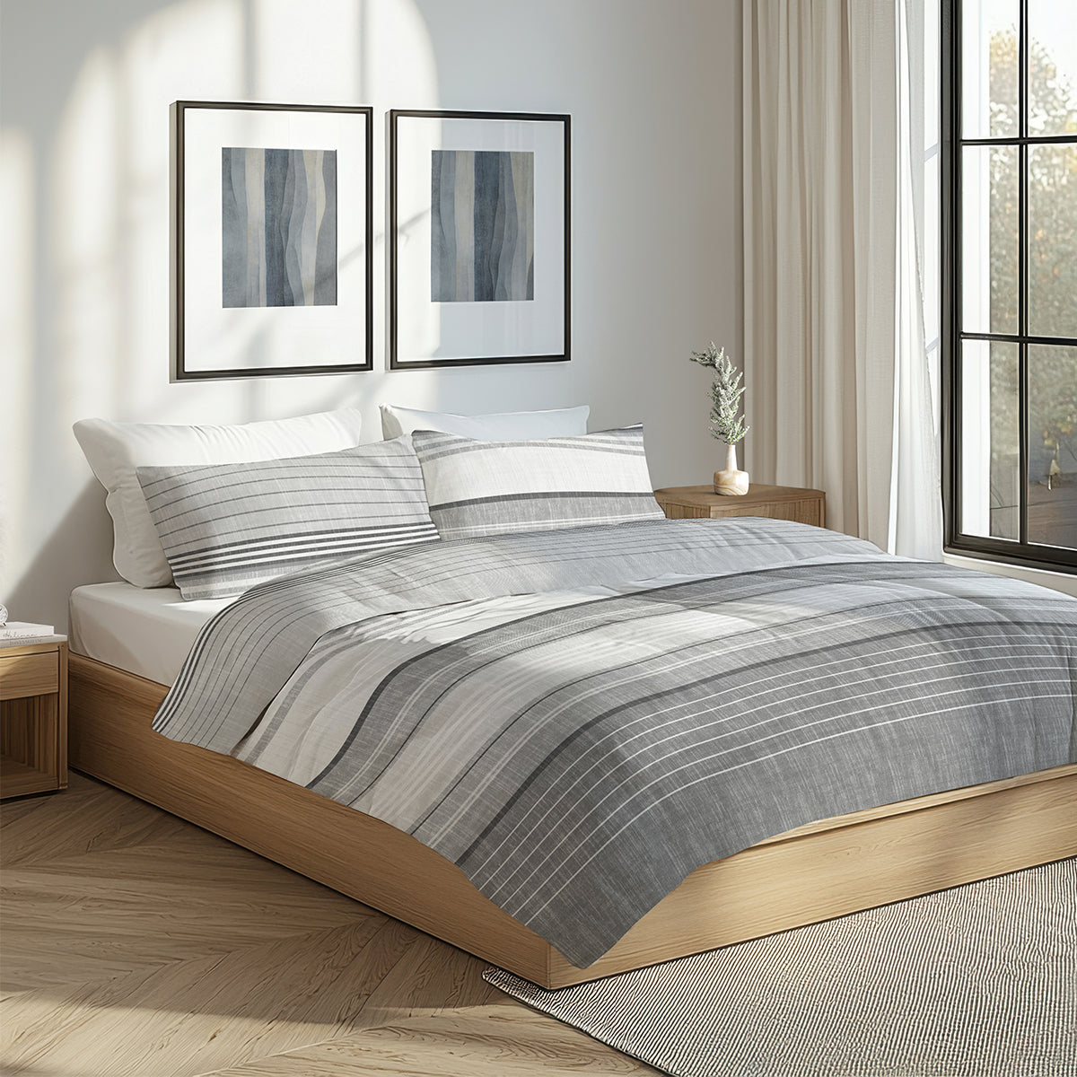 Спално бельо АТОС, 100% Памучен ранфорс, 5 части