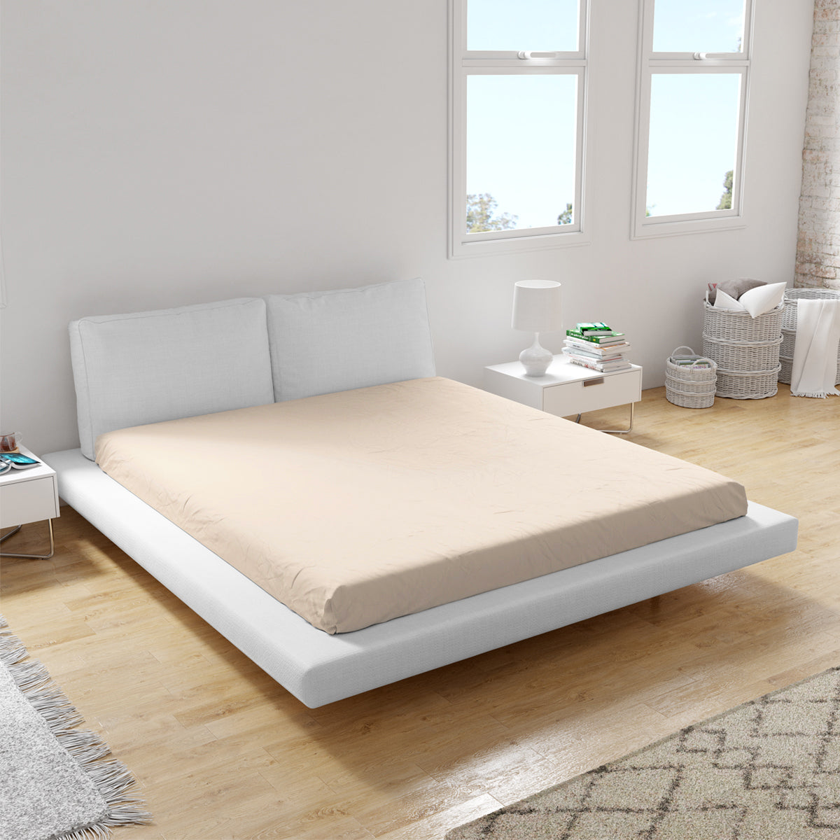 Долен чаршаф БЕЖОВО 240/260 см, 100% Памук Ранфорс