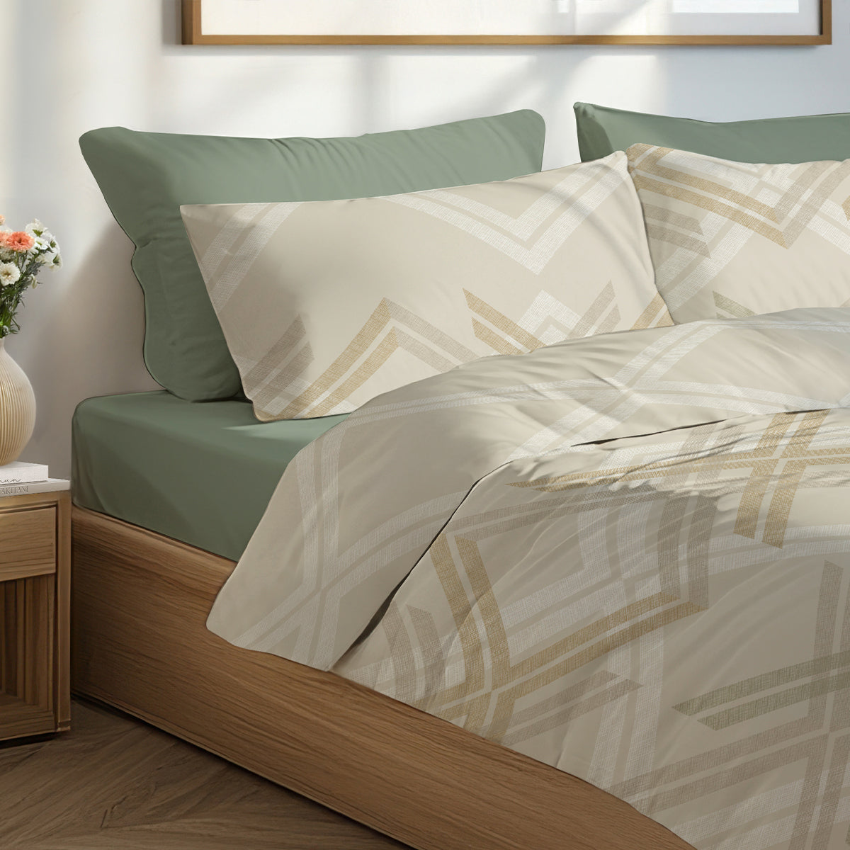 Спално бельо ДЖАСПЪР, 100% Памук Ранфорс, 3 части