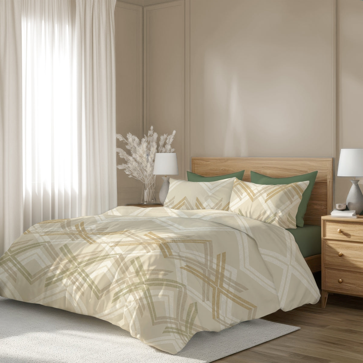 Спално бельо ДЖАСПЪР, 100% Памук Ранфорс, 5 части