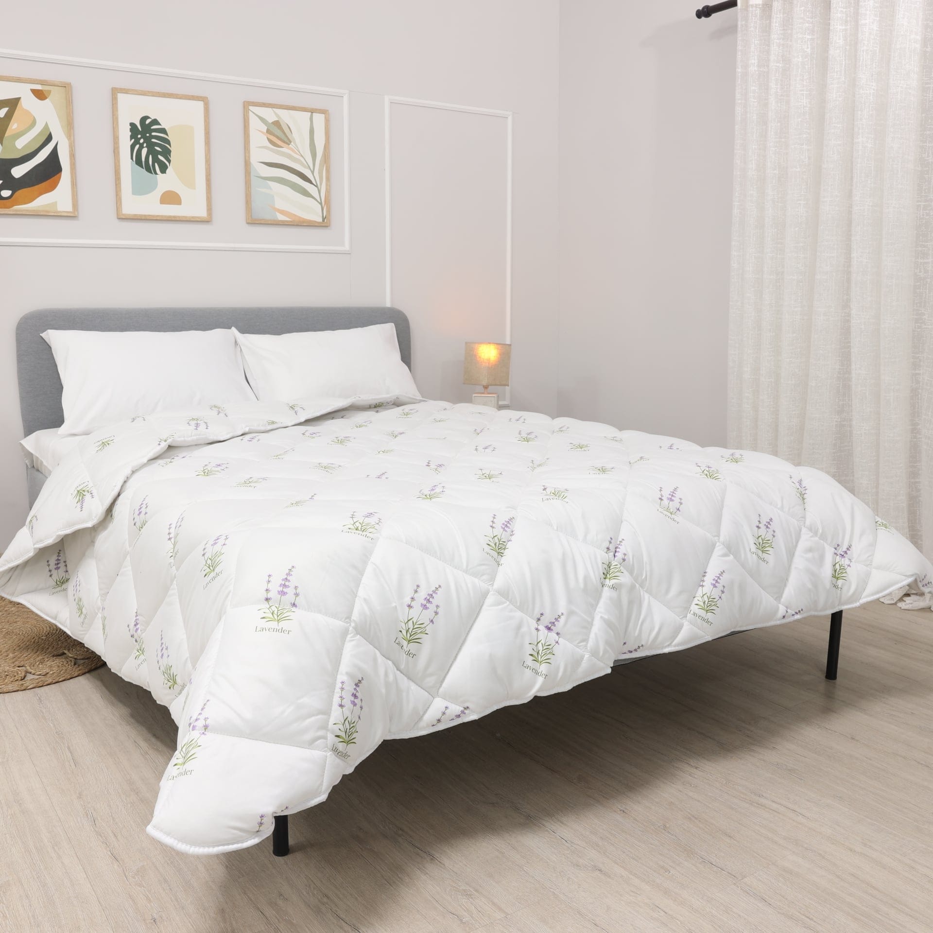 Лятна олекотена завивка за  единично легло Лавандула 150/210 см.