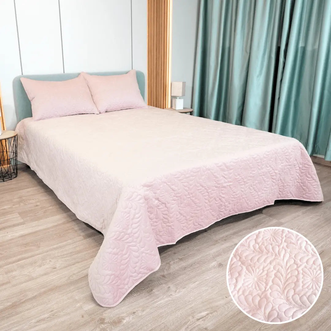 Шалте Велвет с 2бр. декоративни калъфки Пудра Izidream