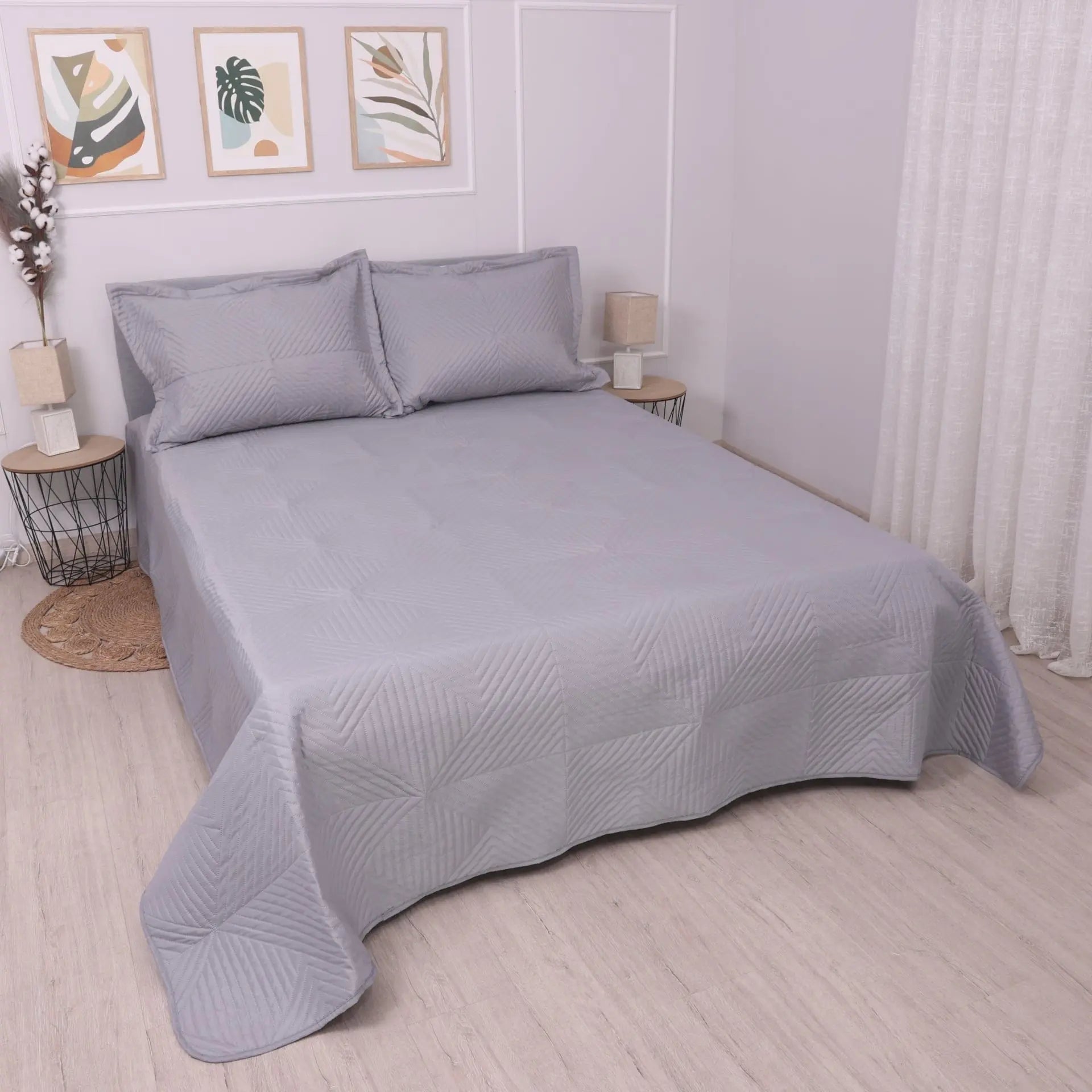 Шалте за единично легло или диван Куин Сиво 160/220 см. Izidream