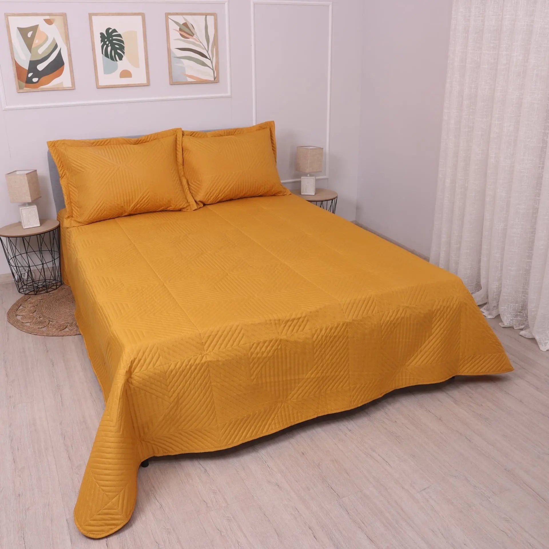 Шалте за единично легло или диван Куин Горчица 160/220 см. Izidream