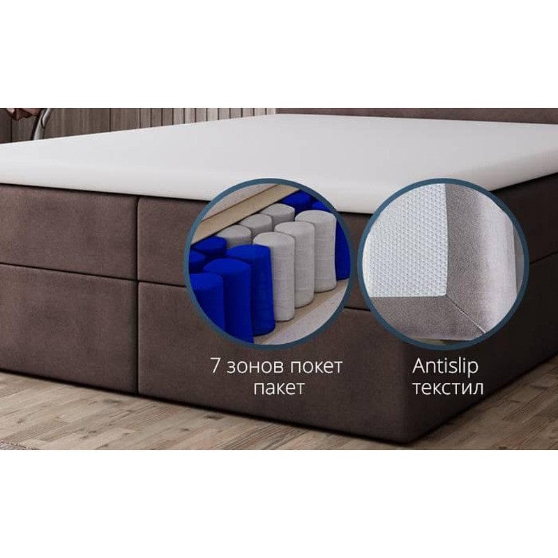 СПАЛНЯ БОКССПРИНГ БАЛИ - BROWN - MATTRO