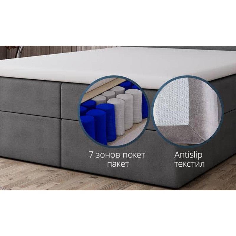 СПАЛНЯ БОКССПРИНГ БАЛИ - GREY - MATTRO