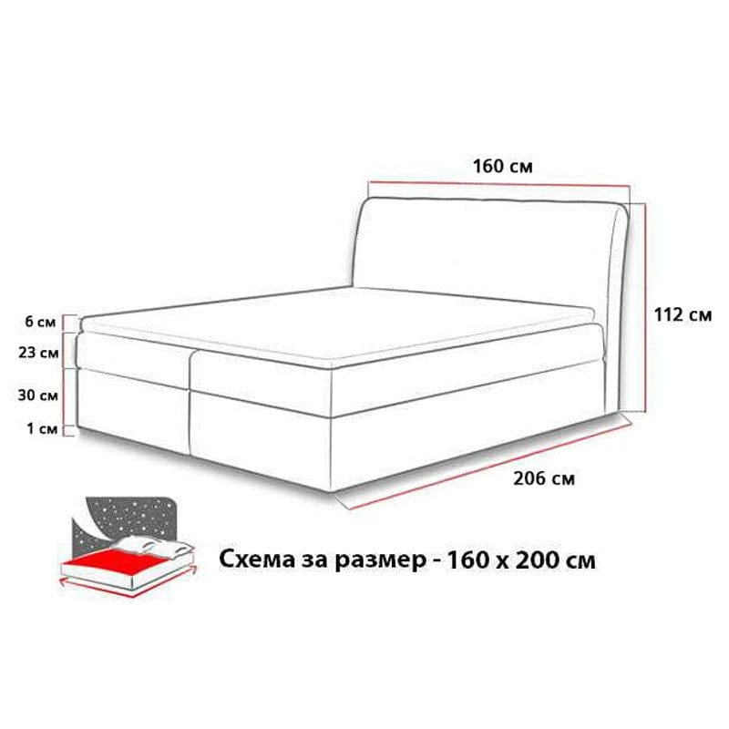 СПАЛНЯ БОКССПРИНГ БАЛИ - GREY - MATTRO