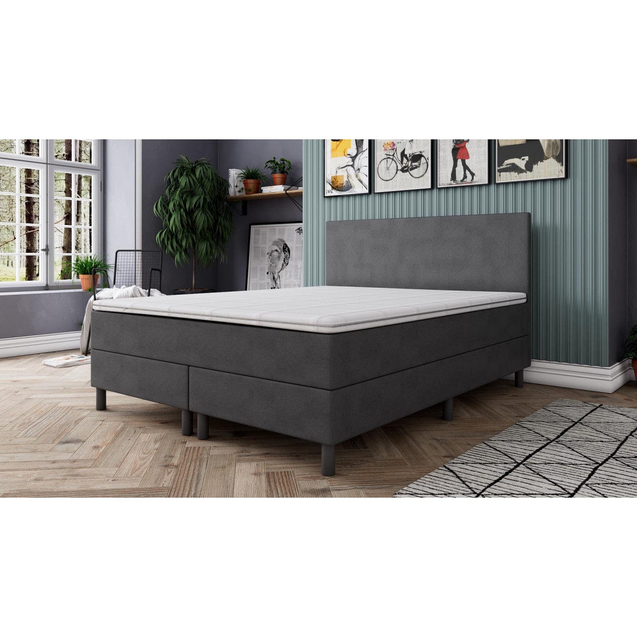 СПАЛНЯ БОКССПРИНГ РИВА GRAPHITE - MATTRO