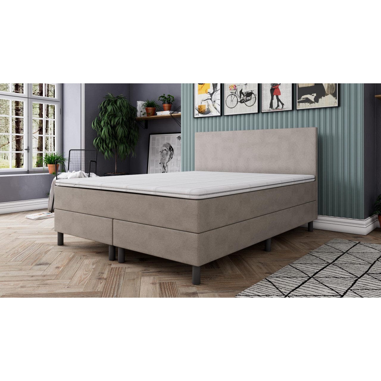 СПАЛНЯ БОКССПРИНГ РИВА GREY-BEIGE - MATTRO