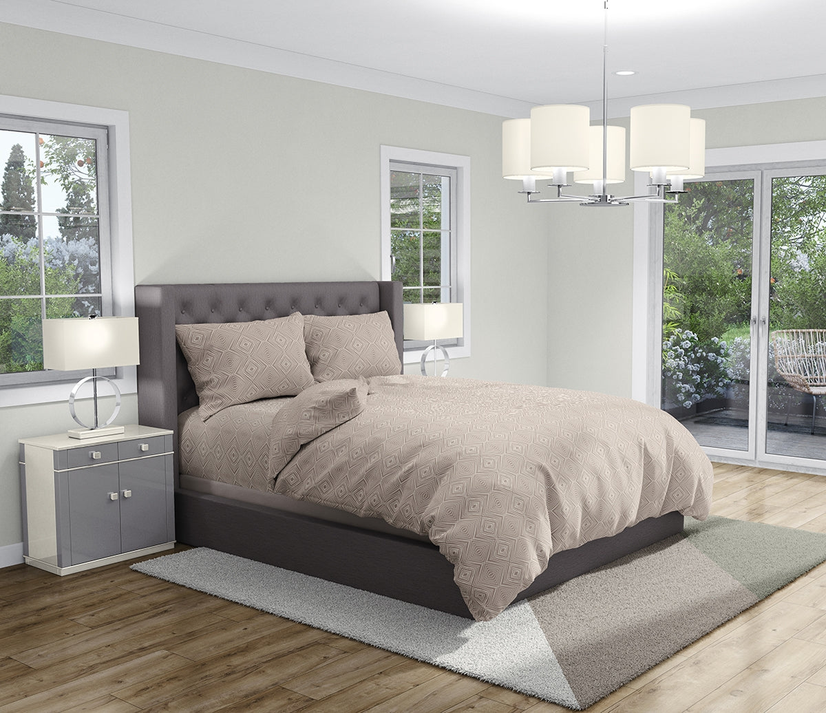 Спално бельо в бежово КАФЕ 2, 100% Памук Ранфорс, 4 части