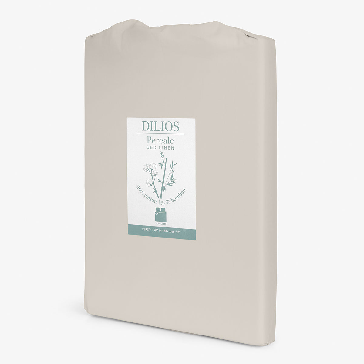 Спално бельо ПЕРКАЛ СВЕТЛО СИВ, 3 части