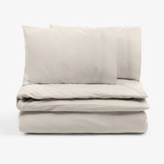 Спално бельо ПЕРКАЛ СВЕТЛО СИВ, 3 части