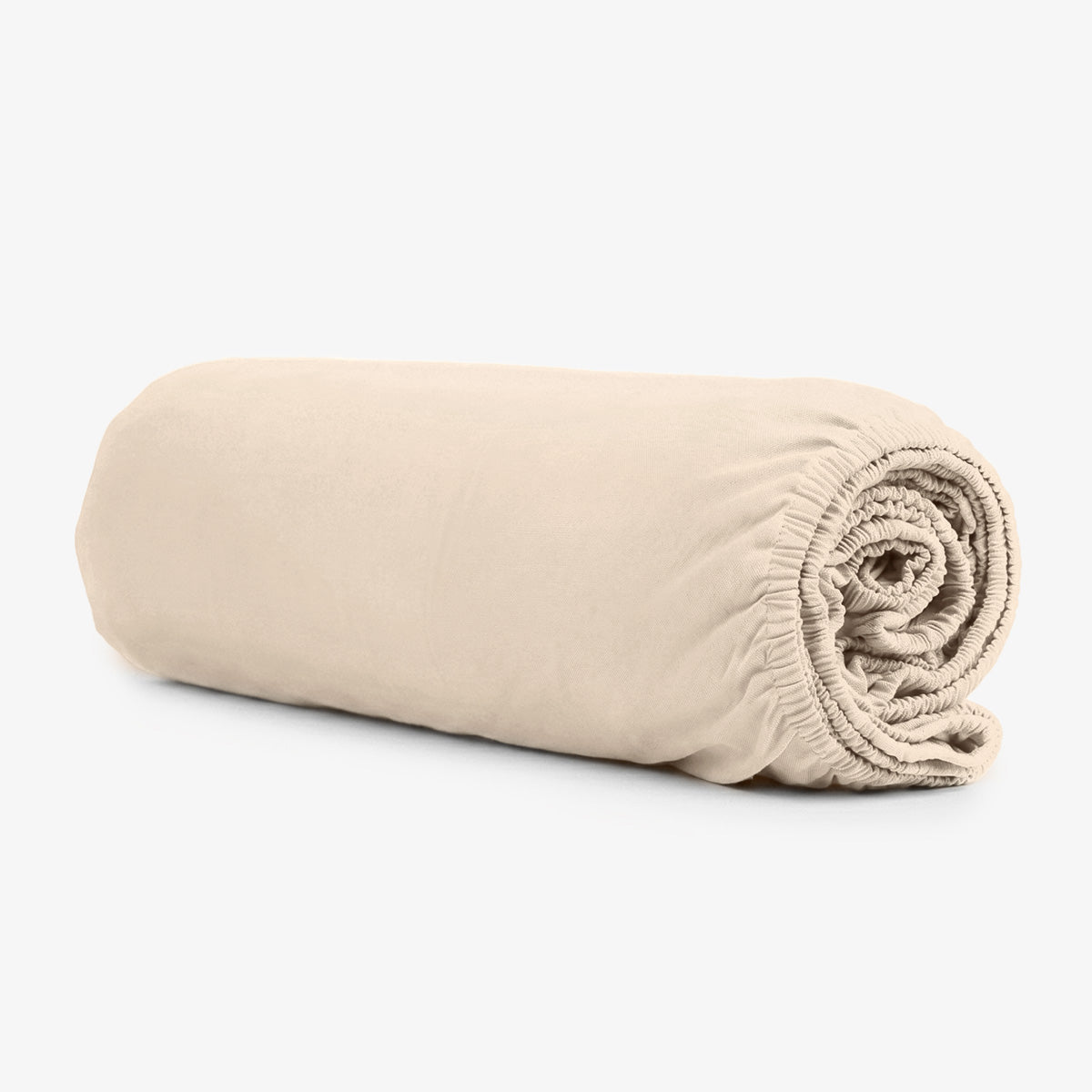 Чаршаф с ластик БЕЖОВО, 100% памук ранфорс, 200/200/25 см