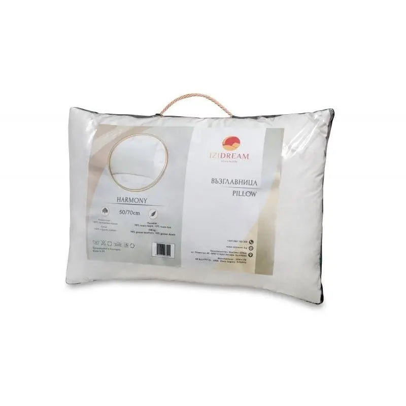 Луксозна възглавница от 100% памук и  гъши пух Хармони Izidream