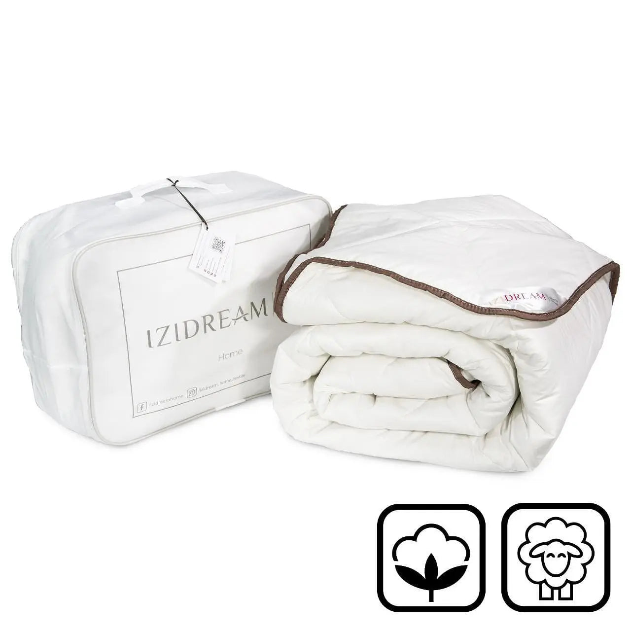 Капитонирана вълнена завивка от 100% памук и вълна Wesleep