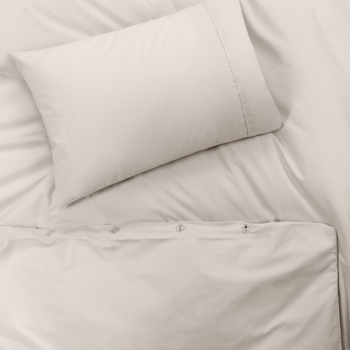 Спално бельо ПЕРКАЛ СВЕТЛО СИВ, 3 части