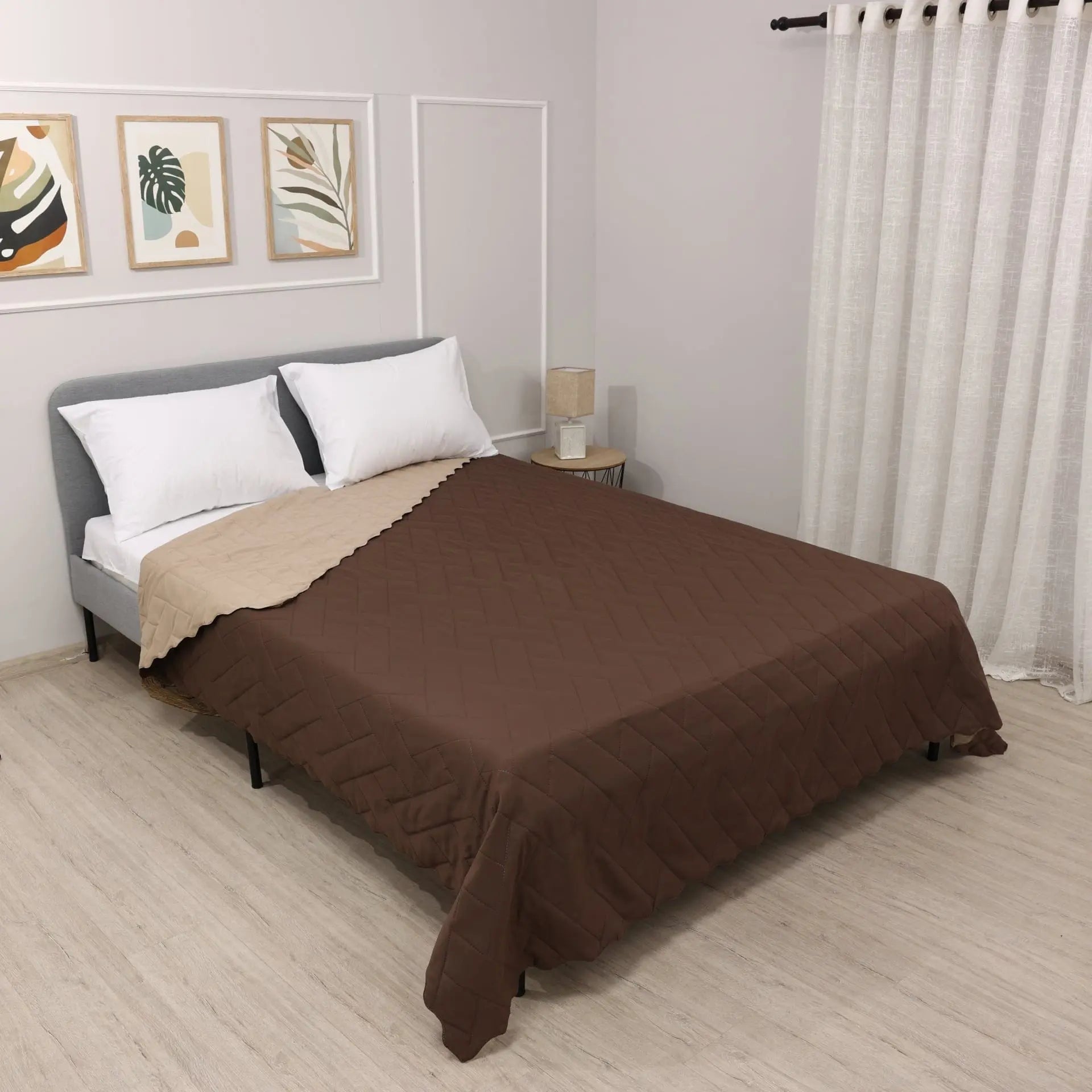 Двулицево шалте за единично легло или диван Изи Мока/Капучино 150/220см. Izidream