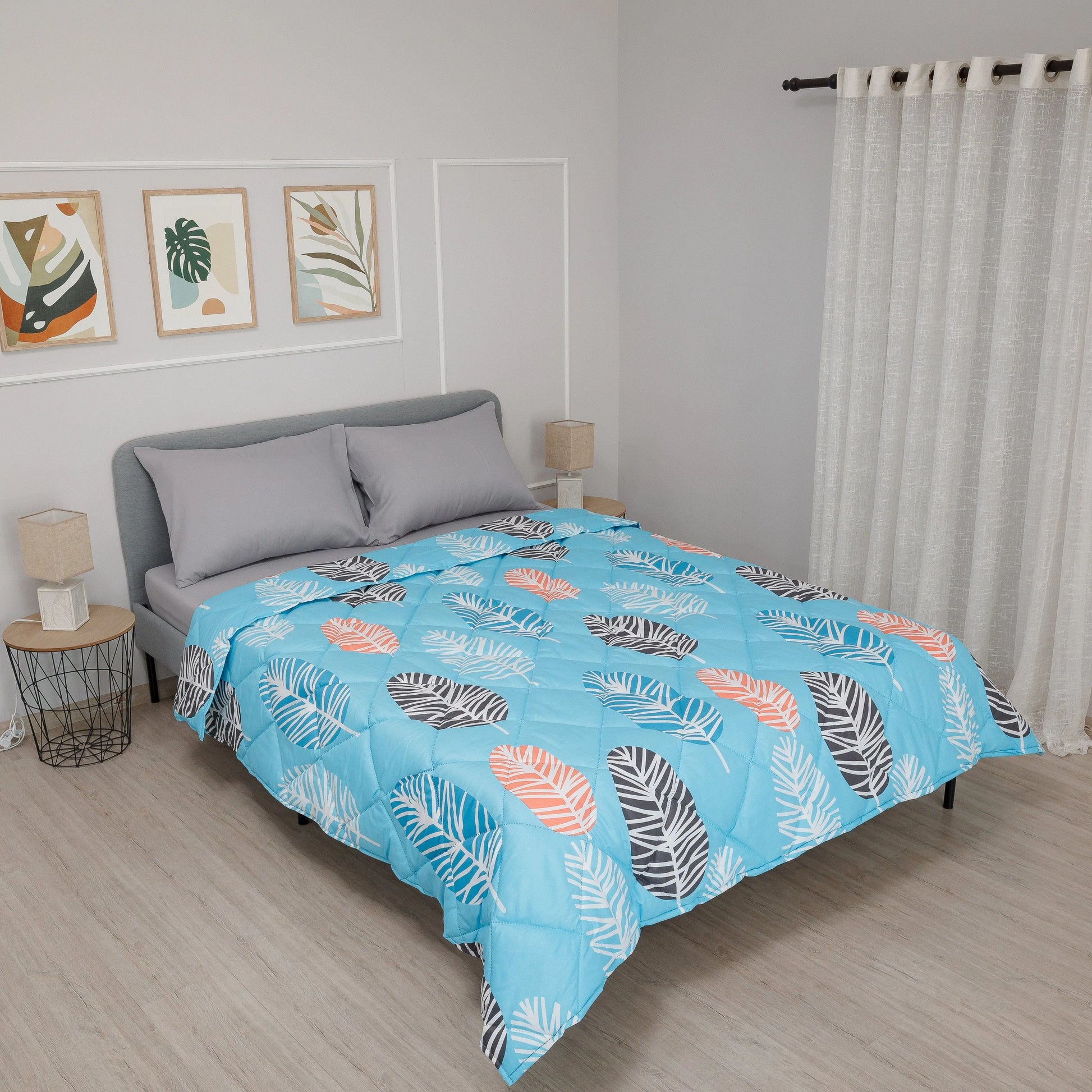 Единичен спален комплект с олекотена завивка Сесил сив 150/210см Izidream