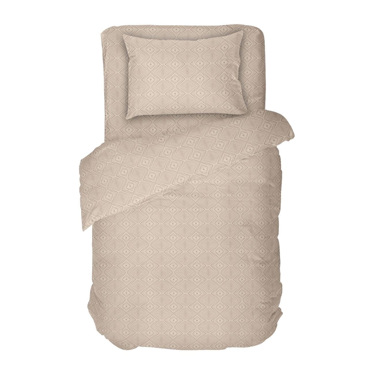 Спално бельо в бежово КАФЕ 2, 100% Памук Ранфорс, 3 части