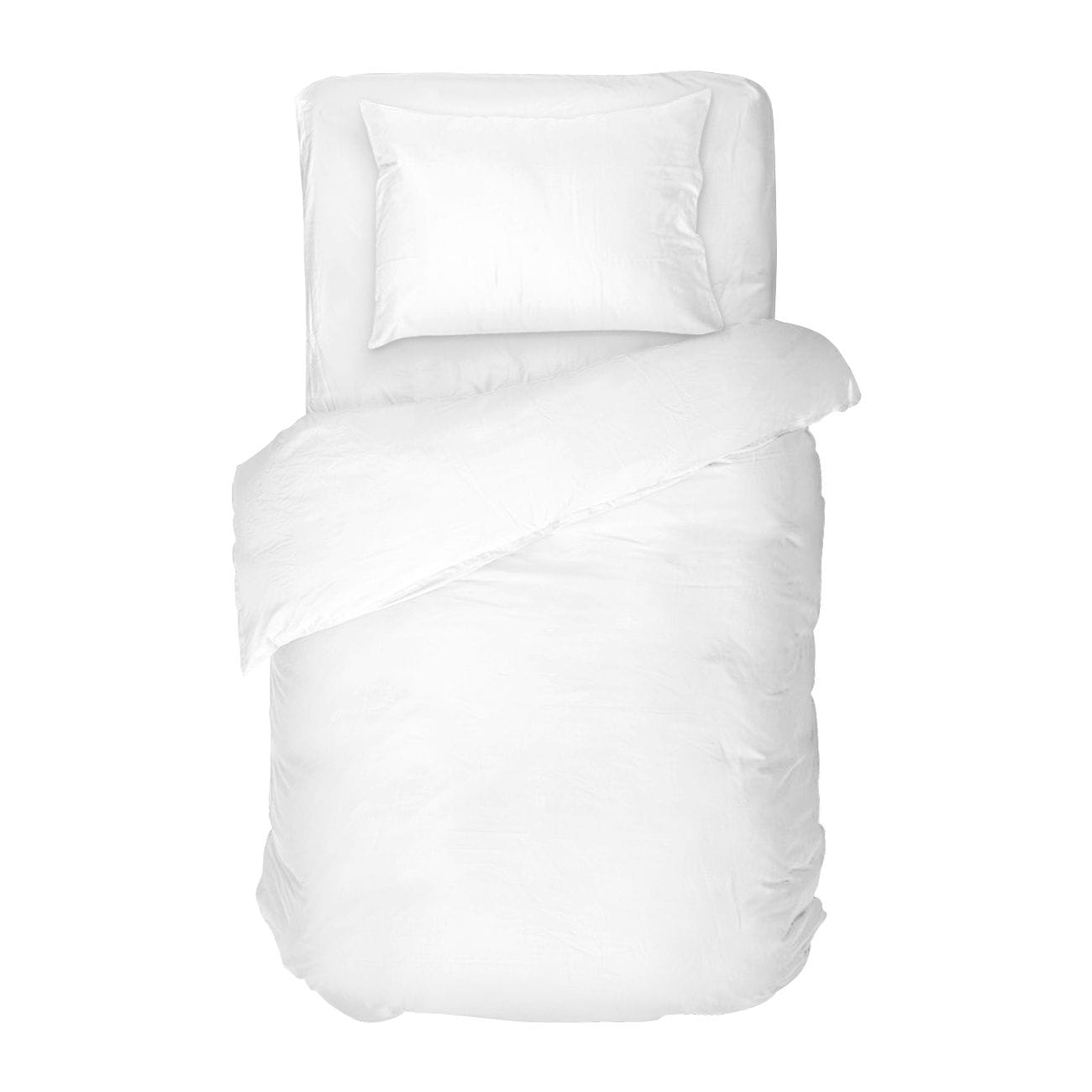 Спално Бельо в БЯЛО, 100% Памук Ранфорс, 3 части