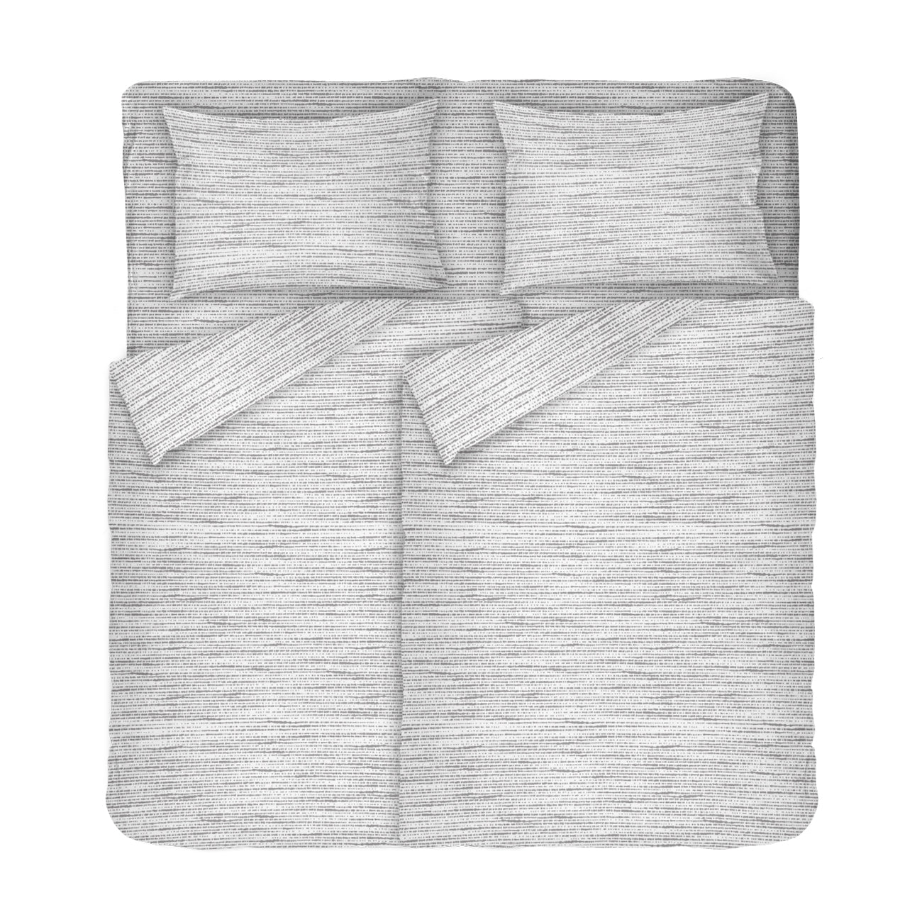 Сиво Спално Бельо МИСТ 2, 100% Памук Ранфорс, 5 части