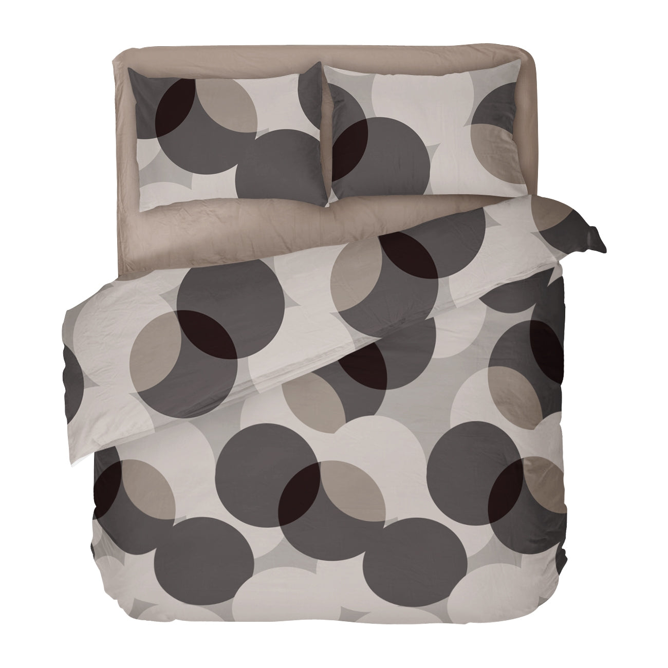 Памучно Спално Бельо в Бежово и Кафяво Мик Мак, 100% Памук Ранфорс, 4 части